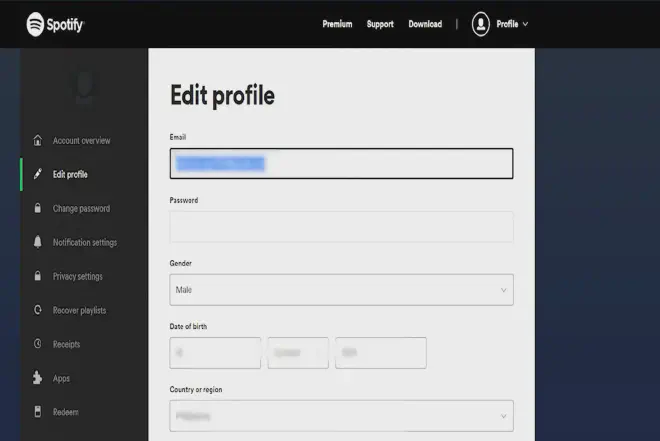 Illustration showing how to change email on Spotify