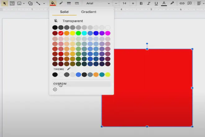 An illustrative guide on how to make a shape transparent in Google Slides