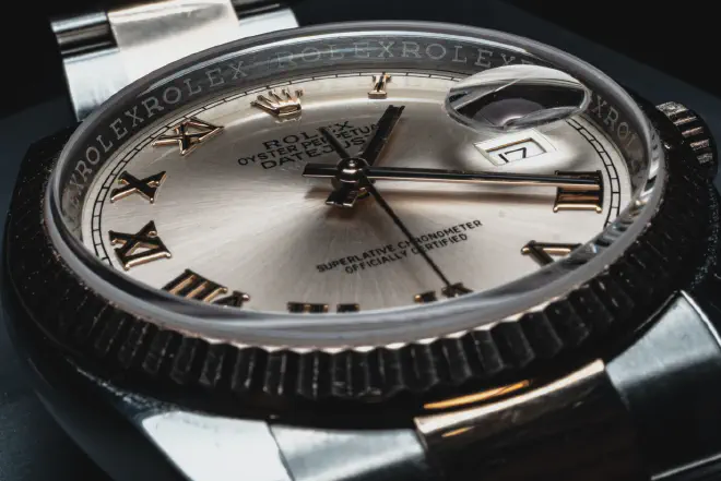 Comprehensive image showing the steps of how to change the date on a Rolex watch